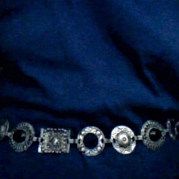 Vintage Silver Hammered Native Style Concho Belt